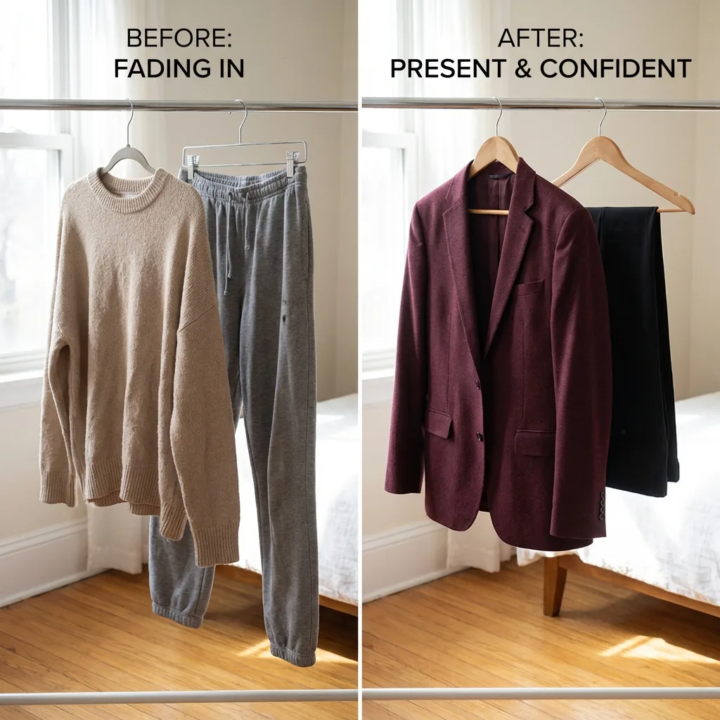 Comparison of fading in vs present and confident outfits